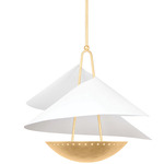 Carini Pendant - Vintage Gold Leaf / White