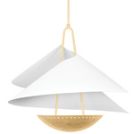 Carini Pendant - Vintage Gold Leaf / White