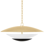 Adara Pendant - Vintage Gold Leaf / Black / White