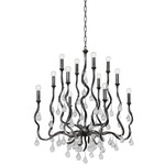 Aveline Chandelier - Blackened Silver Leaf / Clear