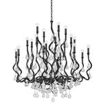 Aveline Chandelier - Blackened Silver Leaf / Clear