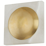 Hamel Wall / Ceiling Light - Alabaster / Vintage Brass