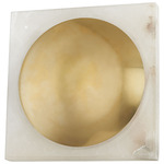 Hamel Wall / Ceiling Light - Alabaster / Vintage Brass