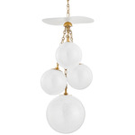 Antoinette Multi Light Pendant - Vintage Brass / Cloud Etched