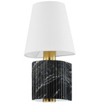 Aden Wall Sconce - Vintage Brass / Black Marble / White