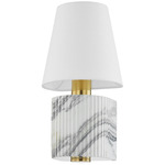 Aden Wall Sconce - Vintage Brass / White Marble / White