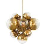 Kyoto Chandelier - Vintage Polished Brass / Clear Ombre