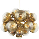 Kyoto Chandelier - Vintage Polished Brass / Clear Ombre