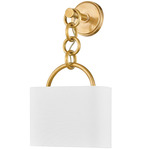 Kansa Wall Sconce - Vintage Brass / White