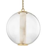 Pietra Pendant - Vintage Brass / Clear