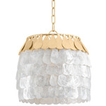 Coralie Pendant - Vintage Gold Leaf / Capiz