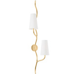 Cortona 2 Light Wall Sconce - Vintage Gold Leaf / White