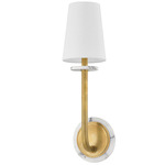 Avesta Wall Sconce - Vintage Brass/ Arabescato Marble / White