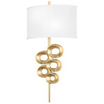 Tourmaline Wall Sconce - Vintage Gold Leaf / White