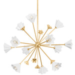 Julieta Chandelier - Vintage Gold Leaf / White