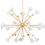 Julieta Chandelier - Vintage Gold Leaf / White