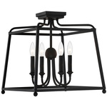 Sylvan Semi Flush Ceiling Light - Black Forged