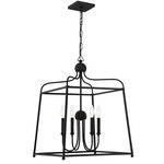 Sylvan Lantern Chandelier - Black Forged