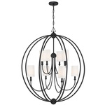 Sylvan Sphere Chandelier - Black Forged / Ivory