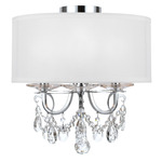 Othello Semi Flush Ceiling Light - Polished Chrome / White