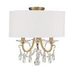 Othello Semi Flush Ceiling Light - Vibrant Gold / White