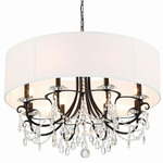 Othello Drum Shade Chandelier - Matte Black / White