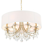 Othello Drum Shade Chandelier - Vibrant Gold / White