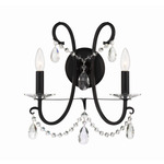 Othello Wall Sconce - Matte Black / Hand-Cut Crystal
