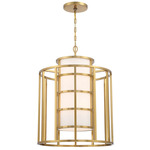 Hulton Tall Pendant - Luxe Gold / White