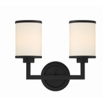 Bryant Wall Sconce - Black Forged / White Silk