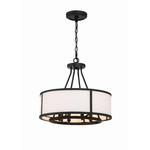 Bryant Chandelier - Black Forged / White Silk