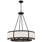 Bryant Chandelier - Black Forged / White Silk