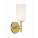 Colton Wall Sconce - Aged Brass / White
