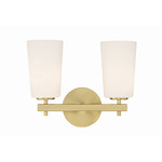 Colton Bathroom Vanity Light - Aged Brass / White