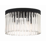 Emory Ceiling Light Fixture - Black Forged / Clear