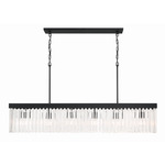 Emory Linear Chandelier - Black Forged / Clear