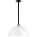 Gigi Pendant - Black / Antique Brass / White