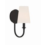 Payton Wall Sconce - Black Forged / White