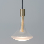 Cathode Pendant - Discontinued Model - Brushed Brass / Clear / Frost