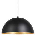 Rafaelino Pendant with Straight Cord - Black / Black / Gold