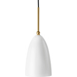 Grashoppa Pendant - Brass / Glossy White