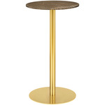 Gubi 1.0 Bar Table - Brass / Brown Emperador Marble