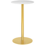 Gubi 1.0 Bar Table - Brass / White Carrera Marble