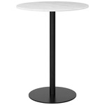 Gubi 1.0 Bar Table - Black / White Carrera Marble
