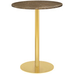 Gubi 1.0 Bar Table - Brass / Brown Emperador Marble