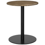 Gubi 1.0 Round Dining Table - Black / Brown Emperador Marble