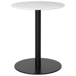 Gubi 1.0 Round Dining Table - Black / White Carrera Marble