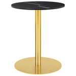 Gubi 1.0 Round Dining Table - Brass / Black Marquina Marble
