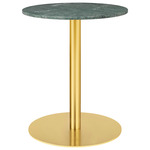 Gubi 1.0 Round Dining Table - Brass / Green Guatemala Marble