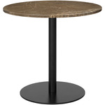 Gubi 1.0 Round Dining Table - Black / Brown Emperador Marble